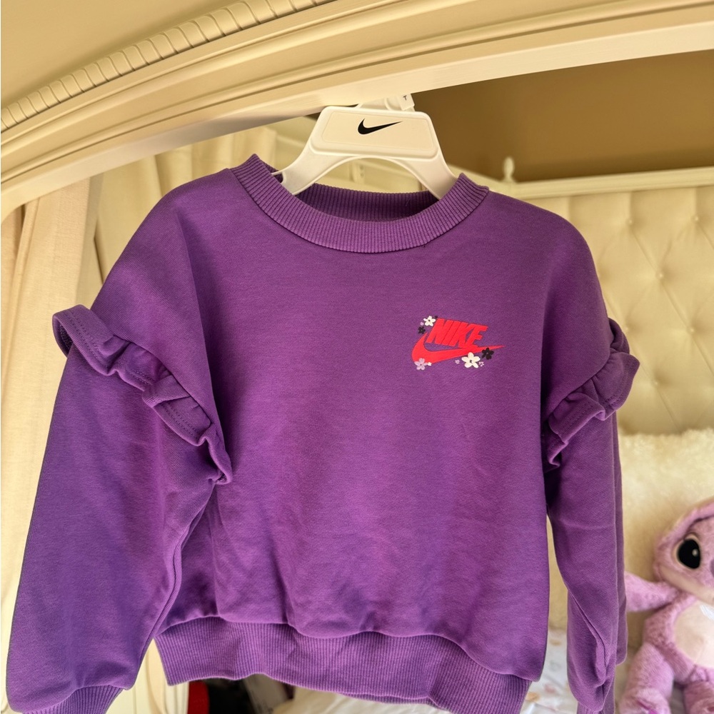 New Nike Purple Sweatshirt with Ruffle Sleeves